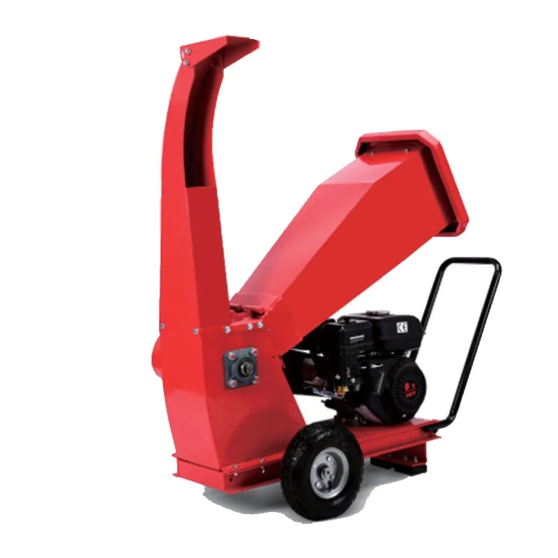 Professional Customizable Mobile Type 7 HP Mini Gasoline Tree Branch Crusher Wood Cutting Machine Wood Chipper Shredder