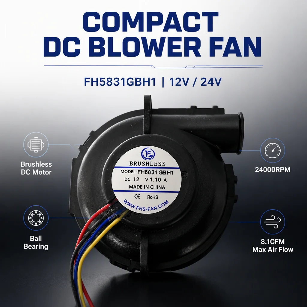 High Pressure Blower, 5831, 6CM, 12V, 24V - detail 2