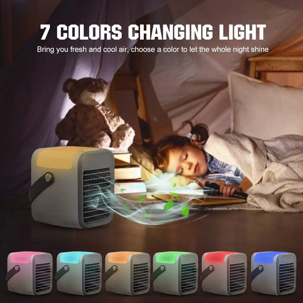Portable Mini Air Conditioner Cooler With Night Light And Usb_voghion.com