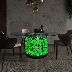 Lighting Table Kitchens Dining Room Furniture Restaurant Remote Control Rechargeable Cylinder Shaped Dining Tables