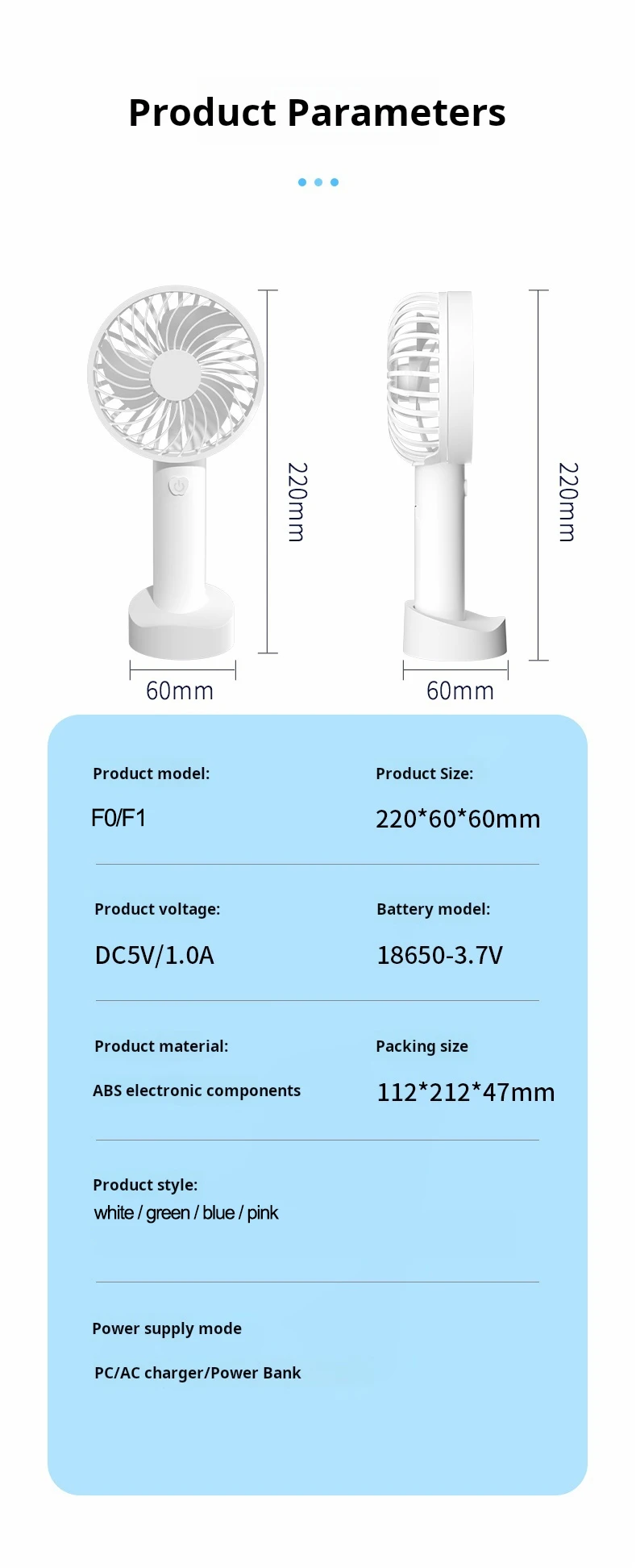 Portable Fan, 5.0, USB - detail 26