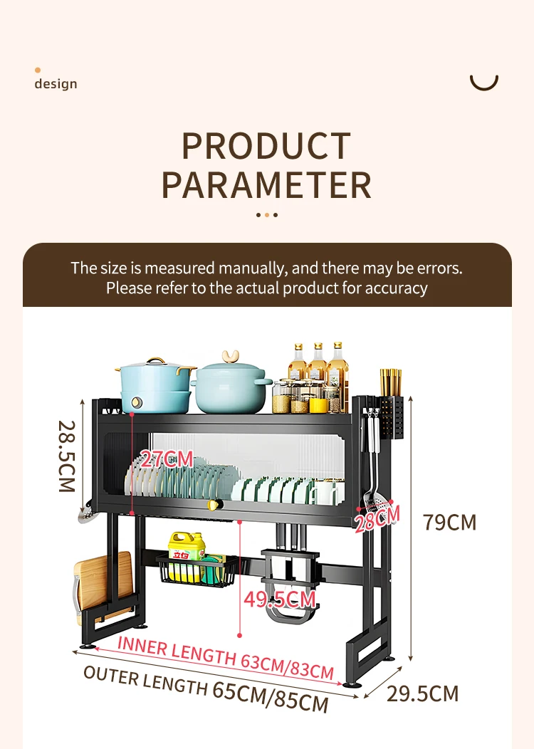 Over The Sink Dish Drainer Rack Storage Holders 2 Tier Metal Dish