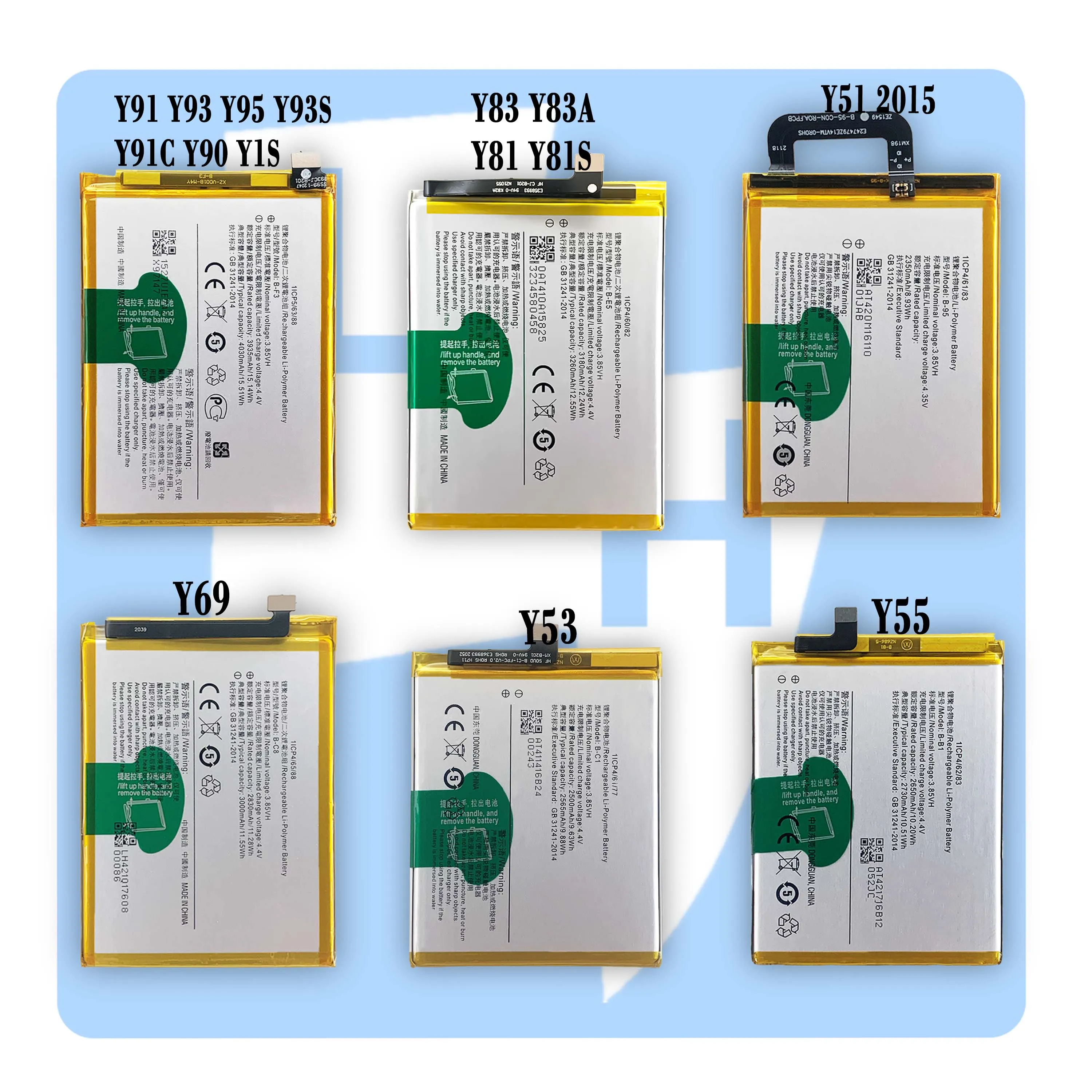 
 OEM высококачественный X6 X6S X3 X3S X3T X30 X30 Pro X27 X27 Pro X23 X21i X21 X20 X20 Plus аккумулятор для мобильного телефона VIVO X9S X9  