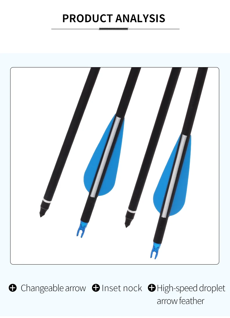 Factory Outlet 500 Spine Arrow Bulk 7.8mm Mixed Carbon Fiber Arrow