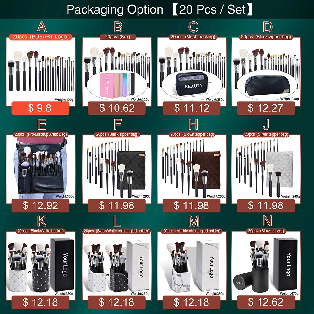 BEUART 33pcs James Charles Brush Set - High Quality Makeup Tools