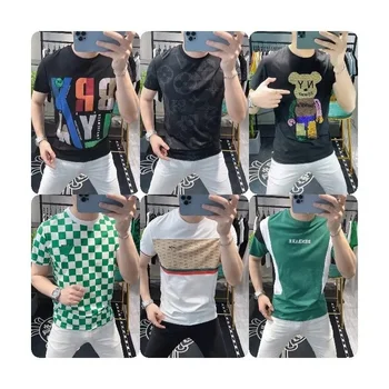 Men's Short Sleeve Top Half Sleeve T-Shirt Men's Summer Short Sleeve Loose Casual Clothes