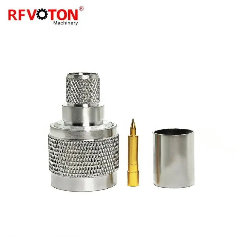 Factory supply N Type Male Plug Crimp Connector For RG214 RG8 RG213 LMR400 H1000 7DFB 8DFB Cable RF Coax Coaxial connectors