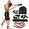 Red resistance band with two black handles