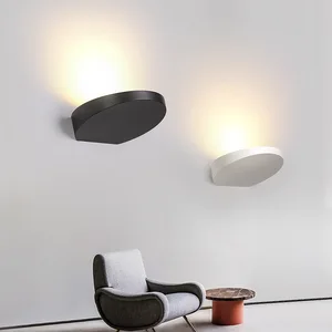 Wholesale Modern Minimalist LED Aluminum Embedded Circular Bedroom Hallway Study 5W Reading Wall Light with Black/White Shade