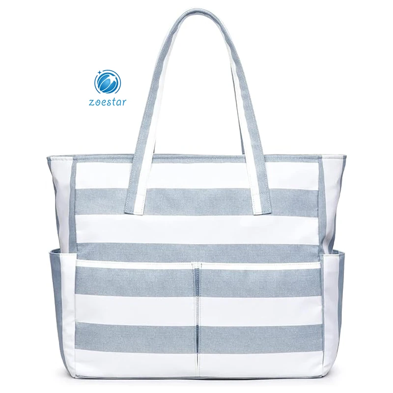 Wholesale Beach Tote Bags for Women Waterproof sand prevention Swim Pool Bag Large Capacity Beach Bag with Wet Pocket details