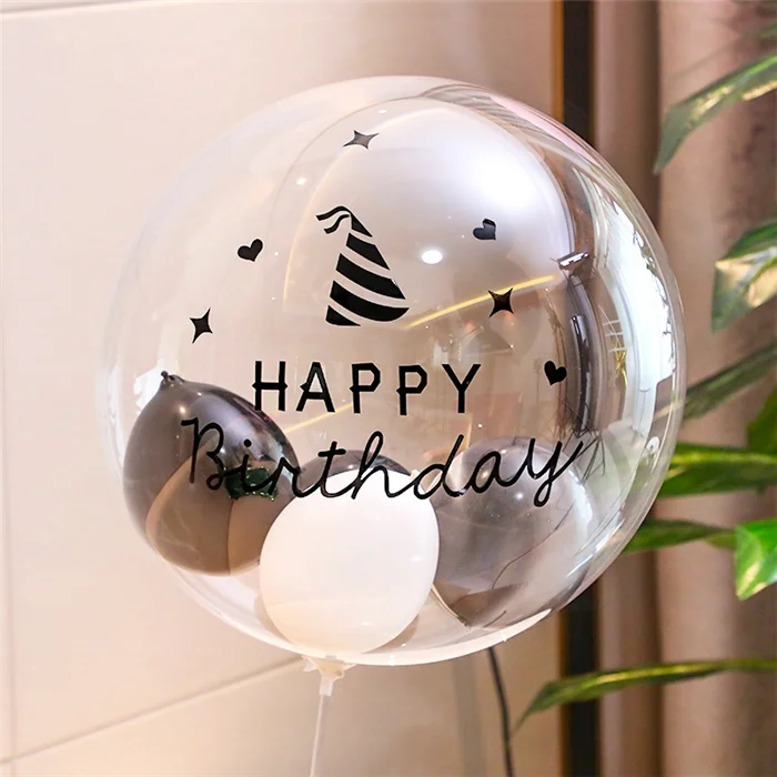 Details about   21*29cm Round Crystal Clear Sticker For Bobo Balloon Transparent Bubble Balloon 