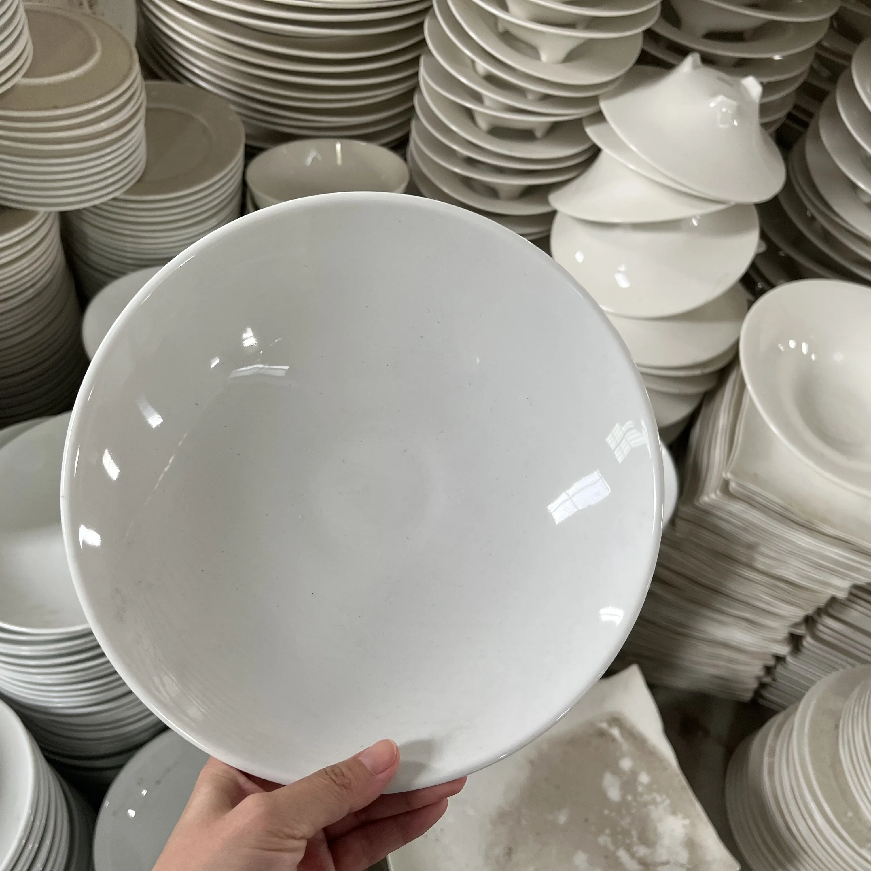Porcelain Ceramic Factory Stocked Big Discount White Ceramic Plates