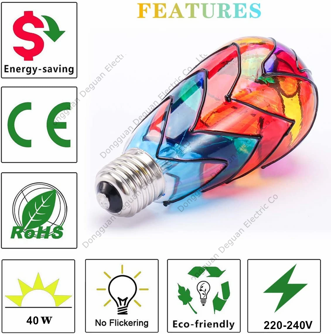 Diy Stained Glass Led Light Bulbs,St64 Led Filament Bulb,Led Edison
