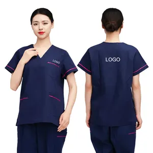 Wholesale Custom Nurse Short Sleeve Scrub Suits Doctor Uniforms Hospital Medical Scrub Sets Workwear