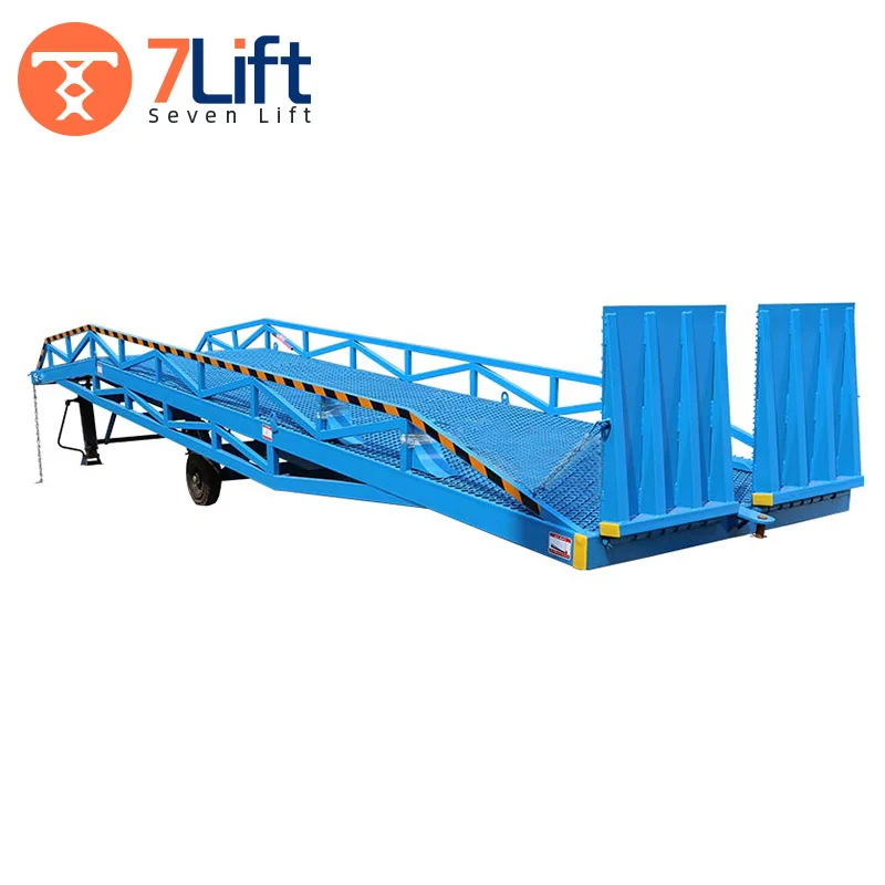 7LYQ SevenLift Mobile Hydraulic Adjustable Foldable Forklift Loading Portable Container Movable Dock Yard Ramp for Trucks