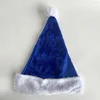 Bonnet court à revers en peluche bleu roi