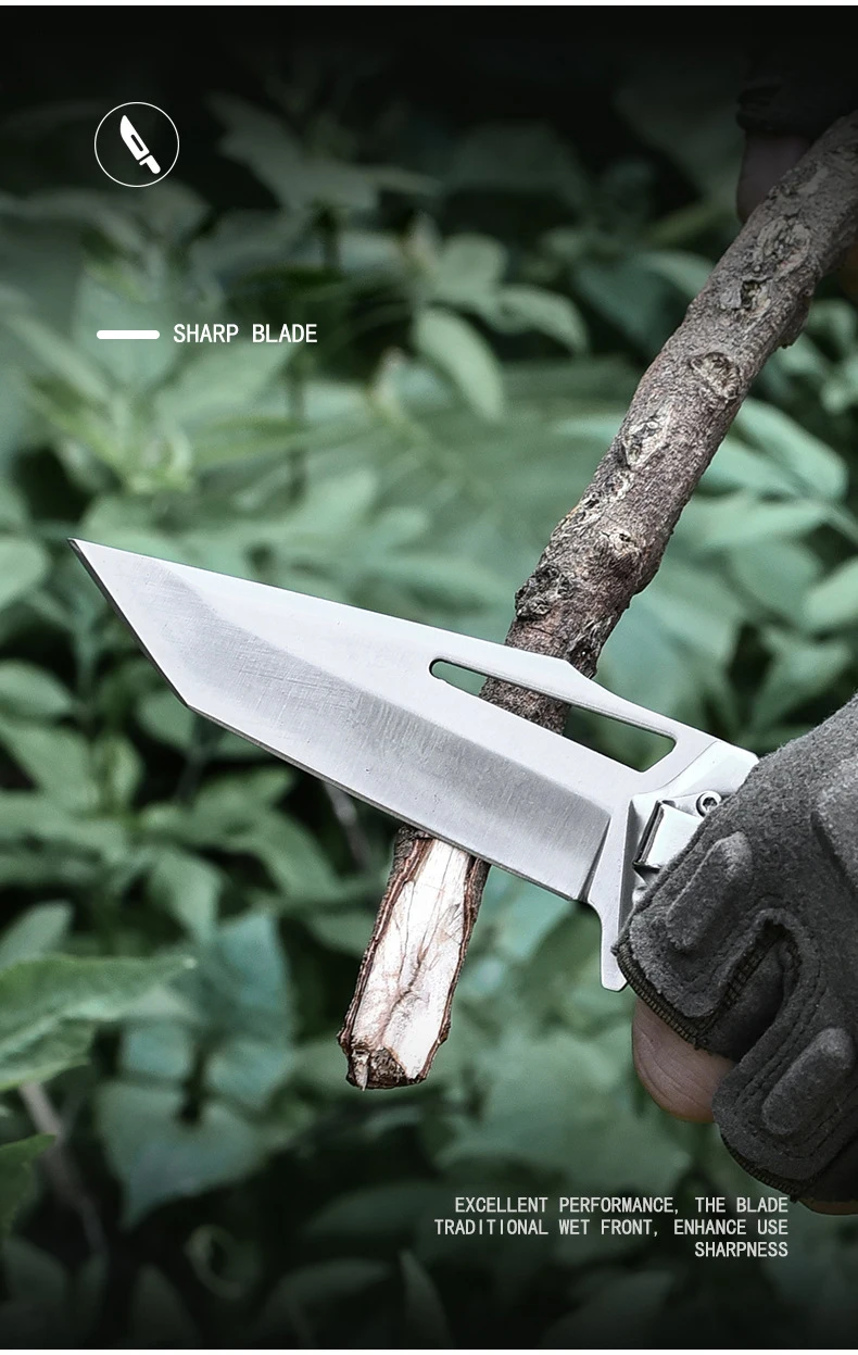 New Outdoor Adventure Emergency Survival Folding Knife 3cr13 Blade