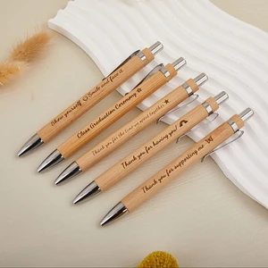 Eco Friendly High Quality Promotion Bamboo Ball Pen with Custom logo Office Supplies  Business Gift Click Bamboo Ballpoint Pen