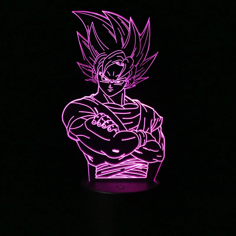 CKW LAMPADA EFFETTO Ologramma 3D Cambia 7 Colori Led Dragon Ball Son Goku  Saiyan EUR 26,50 - PicClick IT