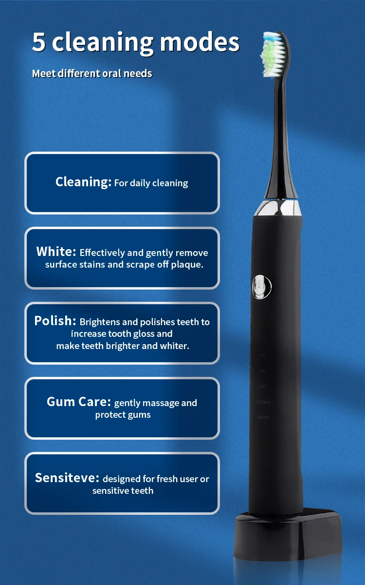 Oral Hygiene Care Electronics Tooth Brush Waterproof Rechargeable Smart