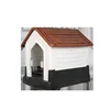 Brown roof, white walls, black background