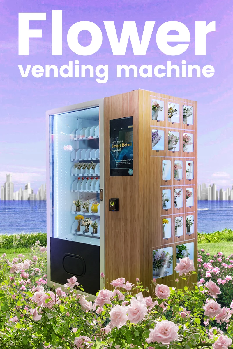 Refrigerated Big Capacity Vending Machine For Pot Plants Rose Fresh