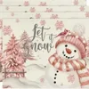 Pink Snowman B 4pcs/set  45*30CM
