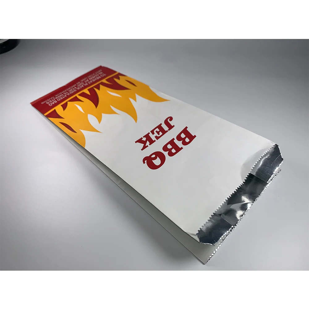 Foil Custom Bags Hot Roll Foil Bag White Kebab Hot Dog