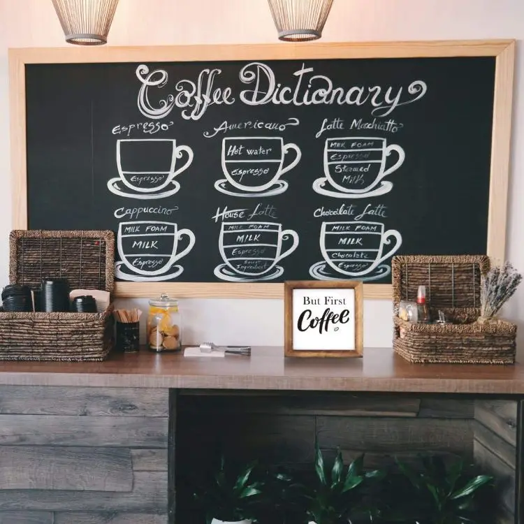 Wooden But First Coffee Framed Block Sign