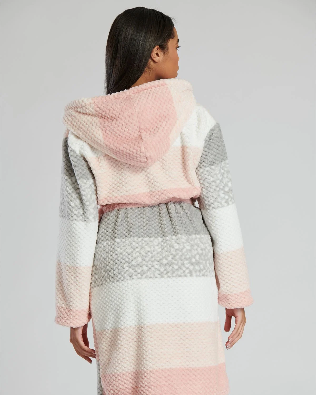 Shop Our Factory Waffle Fleece Hooded Dressing Gown for Women Shop Our Factory Waffle Fleece Hooded Dressing Gown for Women