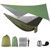 Hamaca verde militar + toldo impermeable verde militar