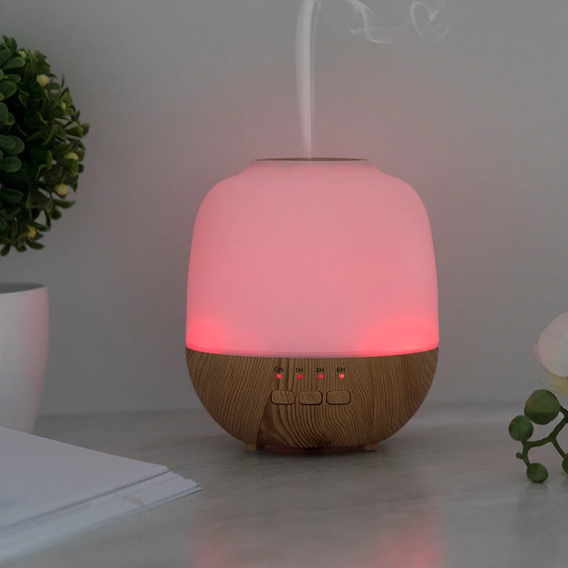 2022 New Mini Portable mist diffuser humidifier with wood grain Color LED Light 120ML mini humidifier
