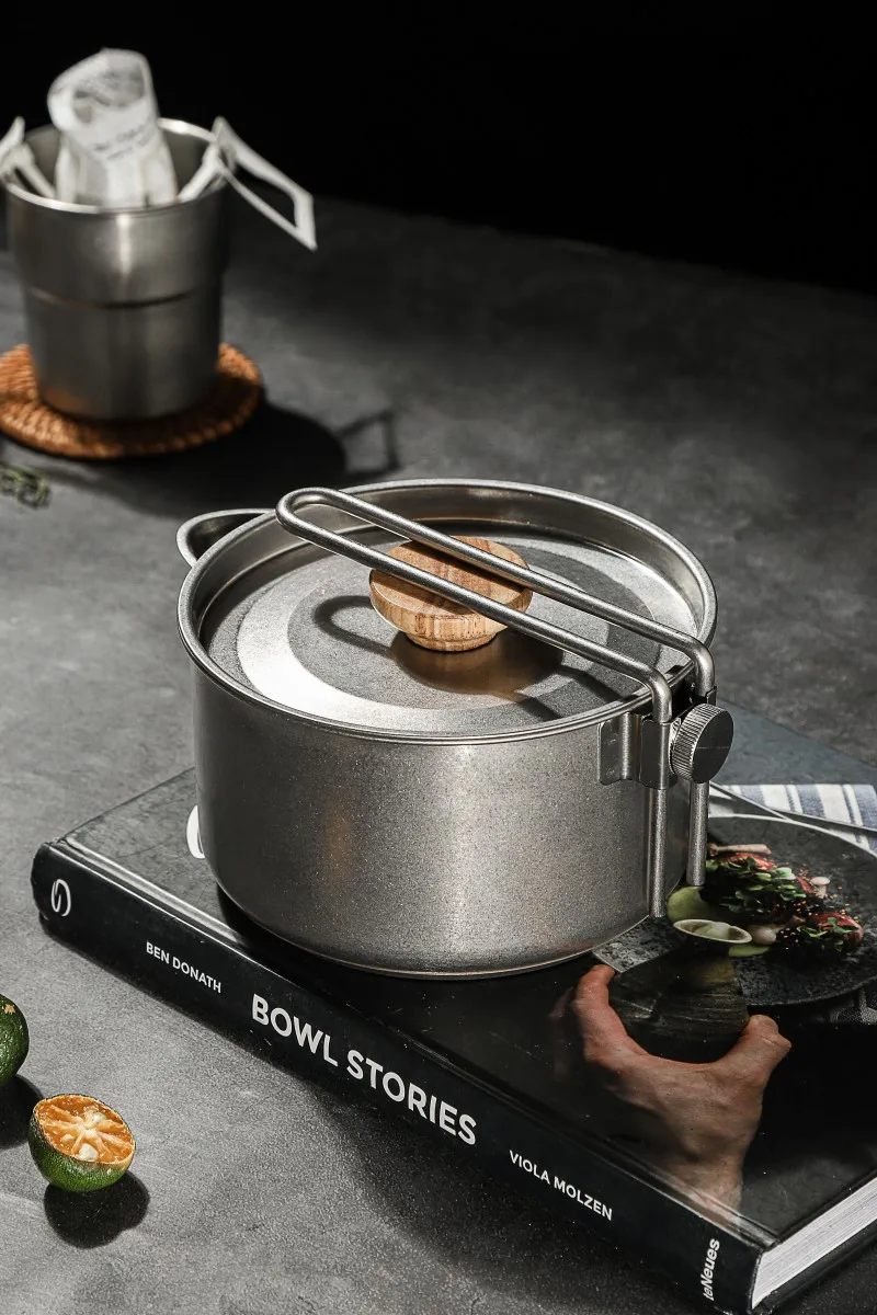 Creative Special Design Portable 800ml Upgrade Quality 1.2L Stainless Steel 304 Handle Foldable Folding Kettle Pot Water Kettles