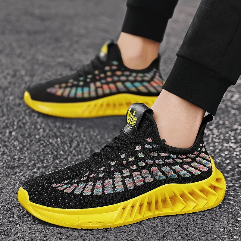 2021 Spring New Model Big Size Sport Black Sneakers Mens Breathable Shoes Causal