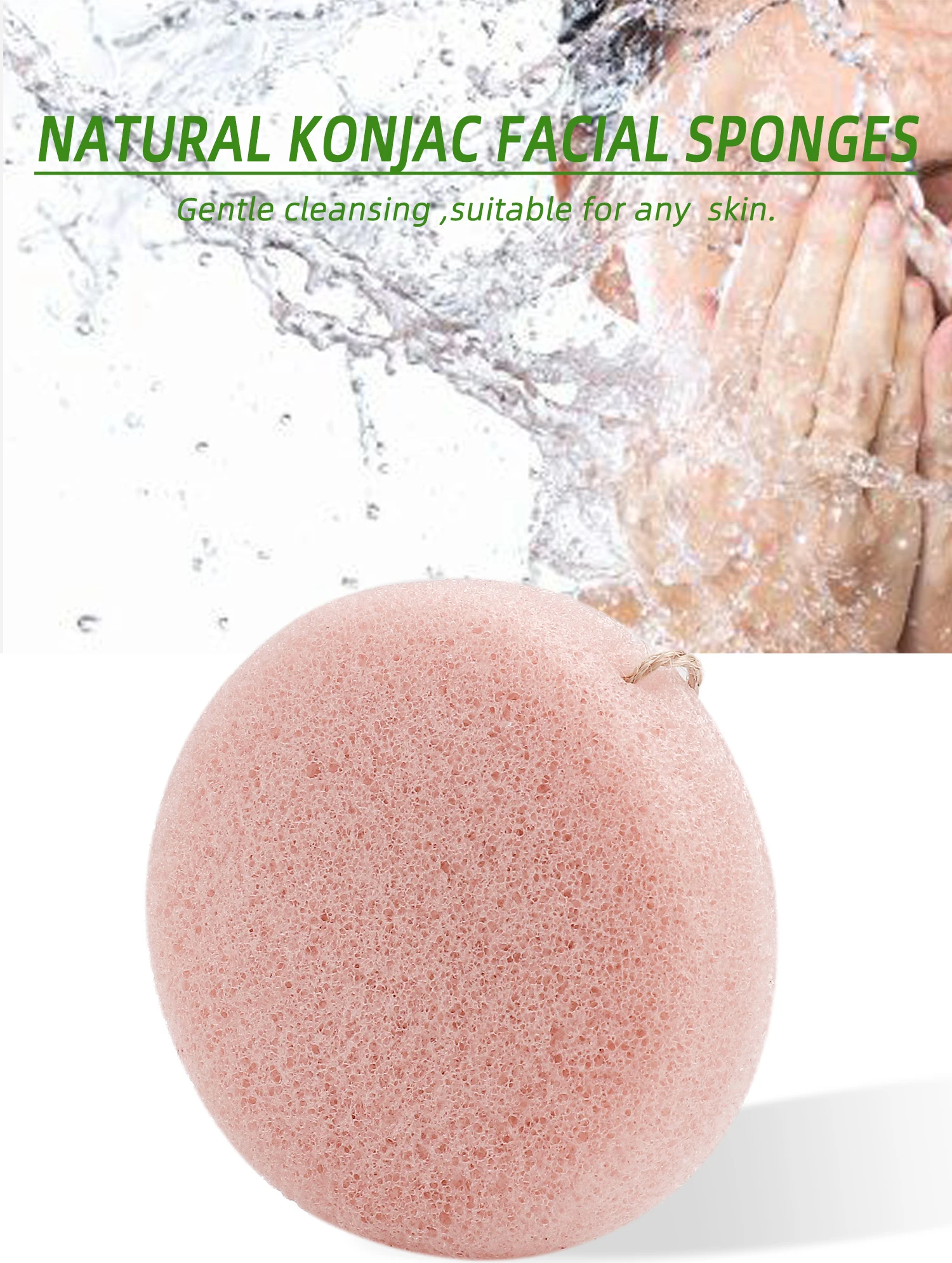 Wholesale Natural Washable Baby Konjac Sponge Facial Sponge With String Buy Konjac Facial