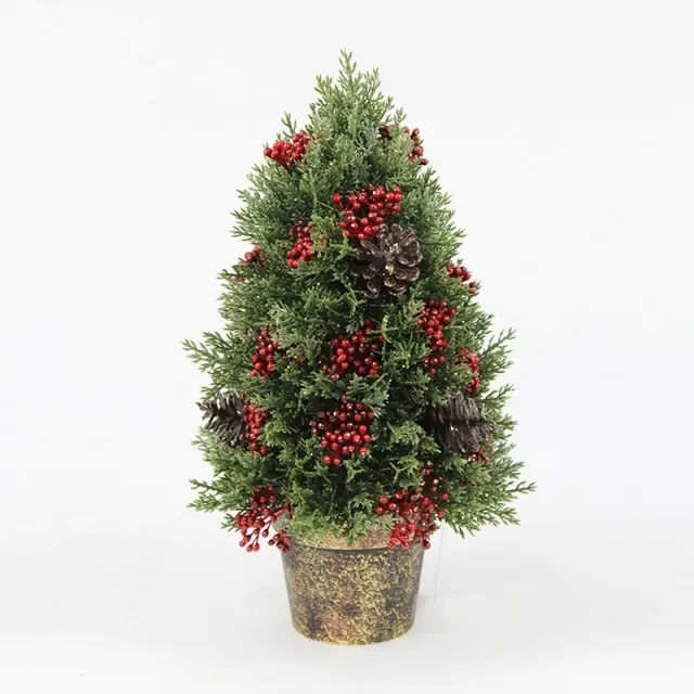Wholesale 18*18*32cm PE Pine Cone Christmas Desktop Ornaments Holiday Scene Table Top Tree Decorations Christmas Decorations