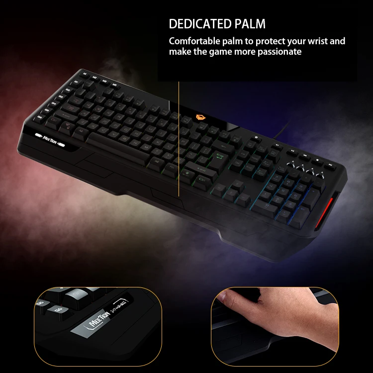 MeeTion K9420 Support Azerty Arabe Programming Macro Backlit USB PC Ordinateur Clavier Gamer Gaming Keyboard