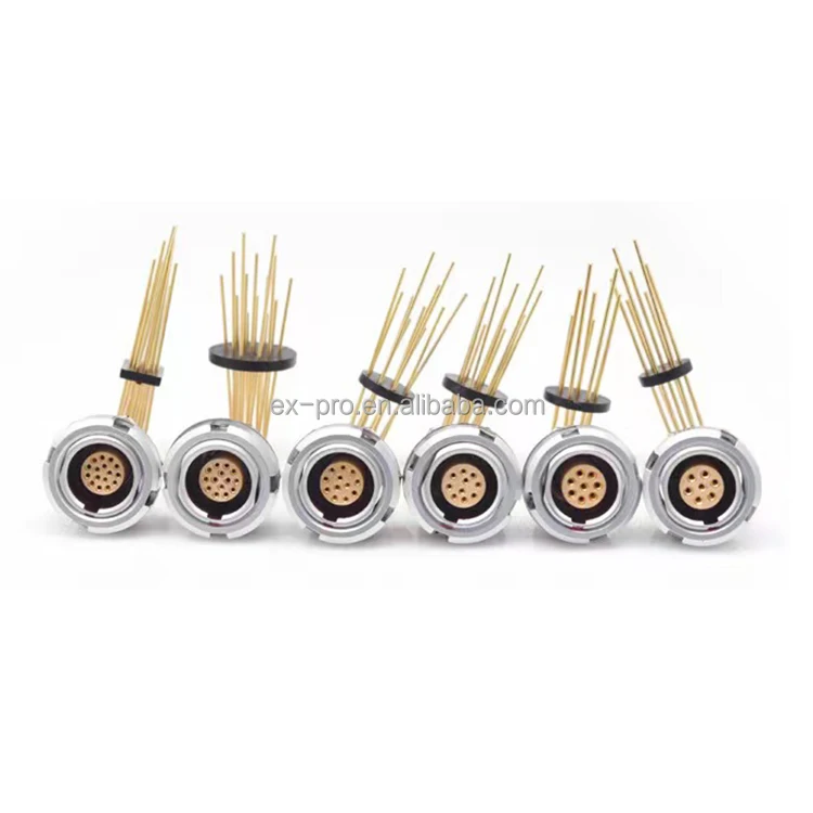 2B Medical Equipment Connector Fixed Socket With Two Nuts Elbow 90 Angle Contact for PCB Circular Precision Connector