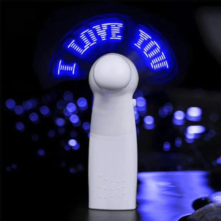 Программируемый светодиодный вентилятор со вспышкой, на заказ, аккумулятор, мини-портативный вентилятор