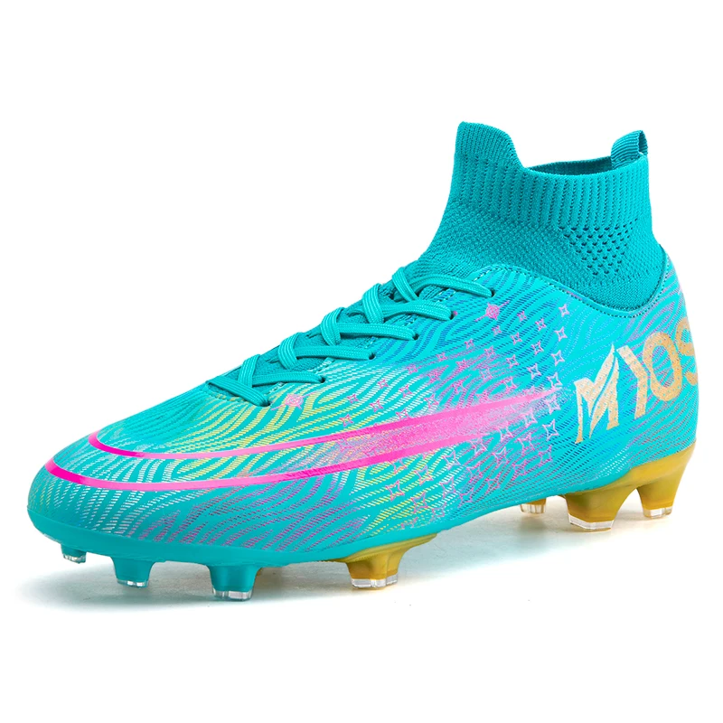 Men Football Boots Soccer Cleats Boots Long Spikes TF Spikes Ankle High Top Sneakers Soft Indoor Turf Futsal Soccer Shoes 35 45 Alibaba