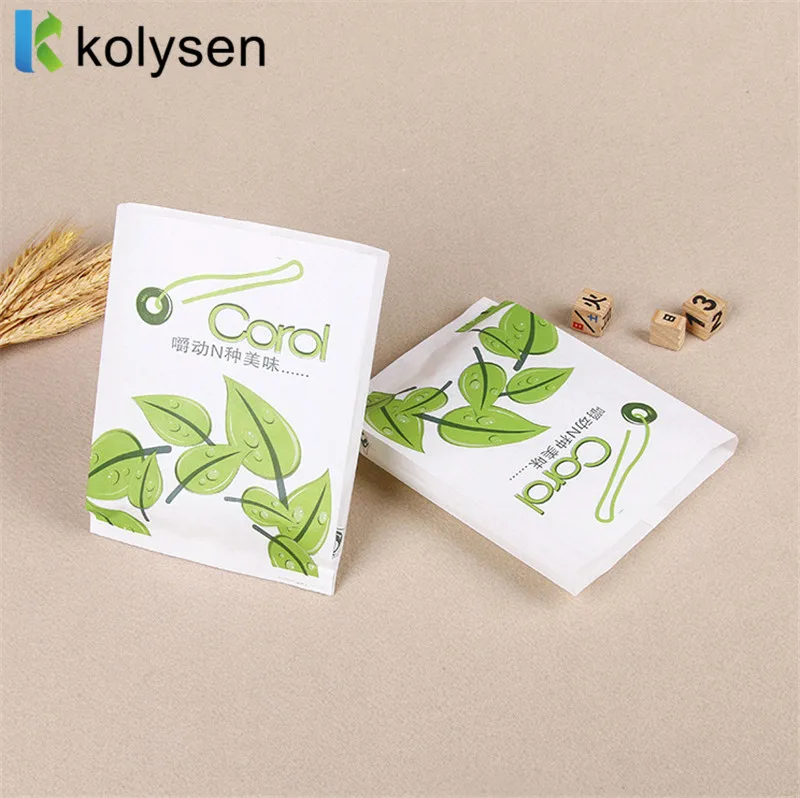 Custom Printed Greaseproof Paper Sandwich Bags Takeaway Food Grade Double Open Burger Wrap Disposable Screen Printing
