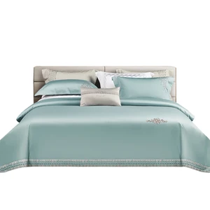 100% Bamboo Fiber Plaid Bed Sheet Set with Anti-Dust Mite Feature 300tc Thread Count