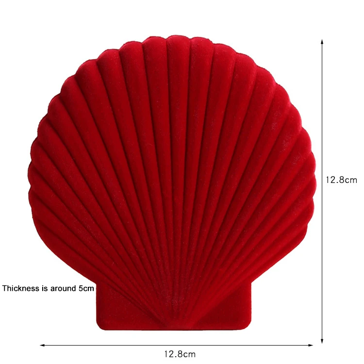 Large Size Clam Shell Shape Jewelry Box With Foam Insert Velvet Pink ...