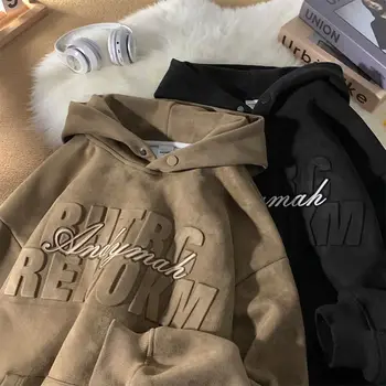 Custom Men's Puffer Hoodies Stand Collar Sweatshirts 3D Embroidery Screen Print Logo Embossing Sizes XL 2XL 3XL Autumn Season