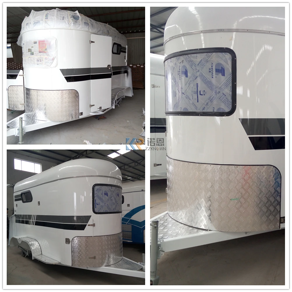 2024 Galvanized Straight 2 Horses Load Trailer Deluxe Door Horse Float Cart With Living Quarter
