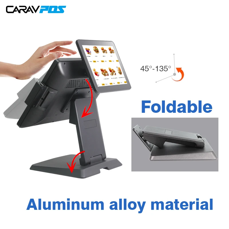 New Dual Screen Pos Machine for Sale with Stand Cash Register All in One Pos System