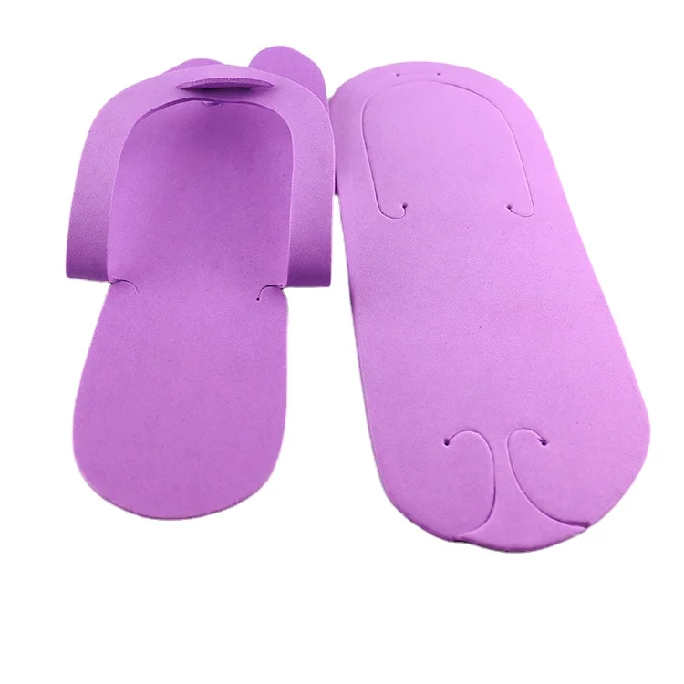 Hot Sale Custom Logo Single Use Sponge Eva Slippers Anti Slip Pedicure Hotel Disposable Slippers 4389