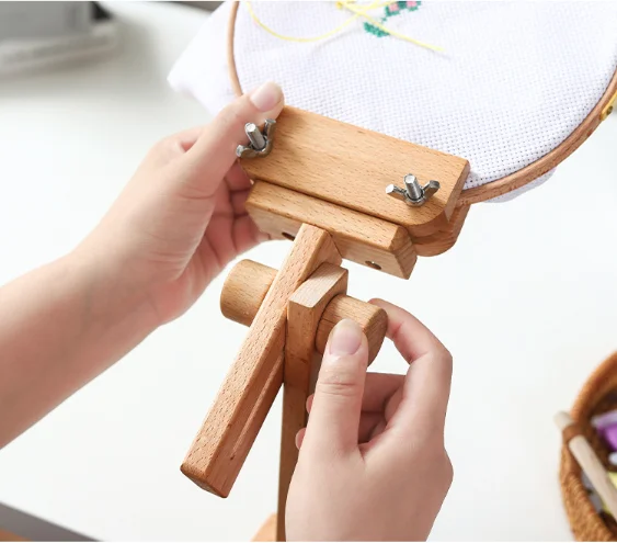 beech wooden adjustable embroidery stand for