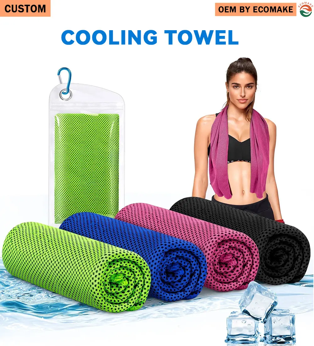 EN 2026 Summer Custom Logo Silicone 100% Microfiber Gym Towel Quick Dry Cold Towels with Case for Camping Fitness Sports Outdoor