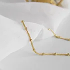 Necklace Whole Chain Necklace Wholesale Fashion 18K Gold Plated Women Jewelry 925 Silver Choker 2021 Dainty Charm Simple Bead Chain Necklace For Ladies Mam